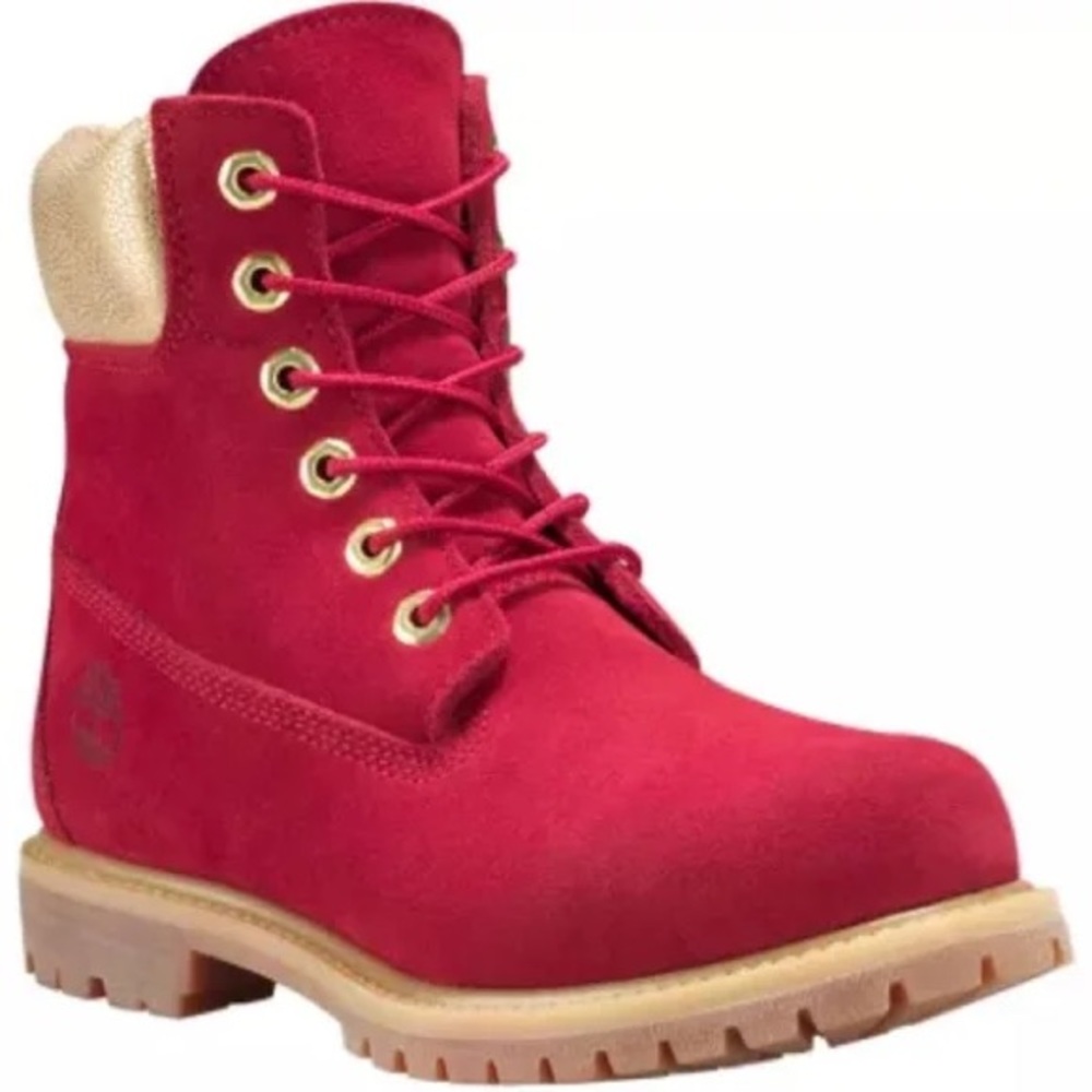 Timberland Red Women's Boots Limited Edition Waterproof Size 7 6"